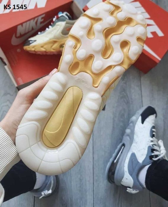 Кросівки Travis Scott x Nike Air Max 270 React Yellow. Арт: KS 1545