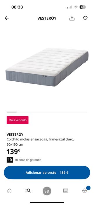 Colchao ikea 90x190