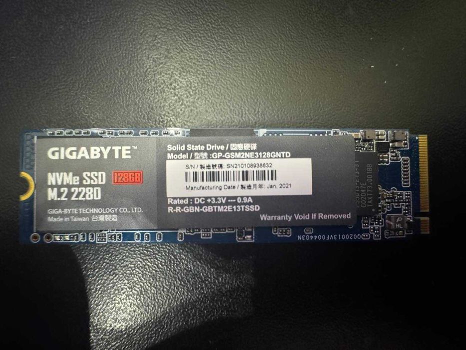 Швидкий NVMe SSD GIGABYTE 128GB M.2 2280 + Windows 11