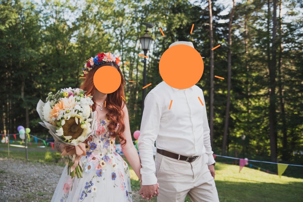 Suknia Ślubna w kwiaty