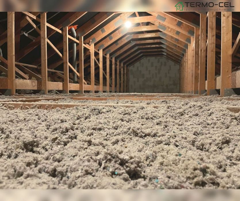 Ocieplenia celulozą, naprawa izolacji, wdmuchiwanie celulozy Termex