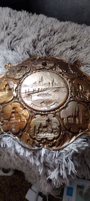 Talerz miedziany ozdobny Vintage Germany Cologne