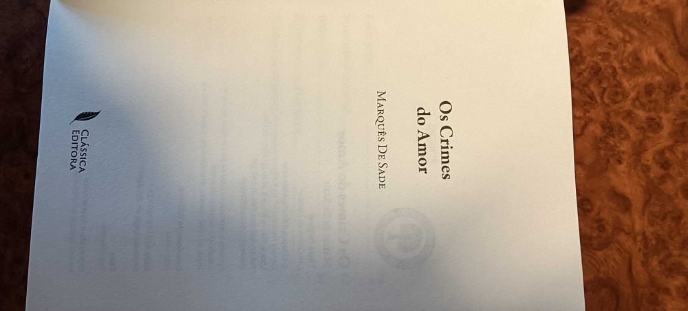 Os Crimes do Amor de Marquês de Sade