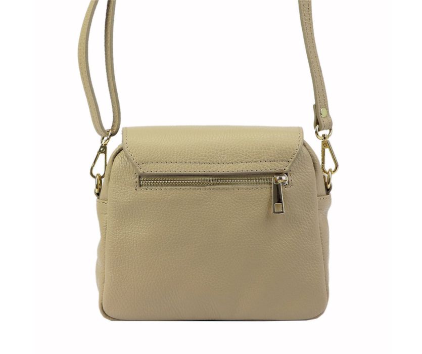 torebka listonoszka skóra naturalna beżowy