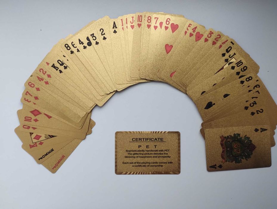 Карты игральные пластиковые Люкс черные золотые премиум водонепроницае