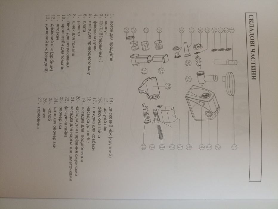 Гарантія . Хіт продаж 2.500W потужні, нові М'ясорубка +Овочерізка +Сок