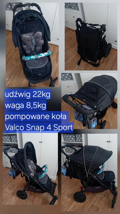 Lekka spacerówka terenowa Valco Snap 4 Sport udźwig 22kg waga 8,5kg