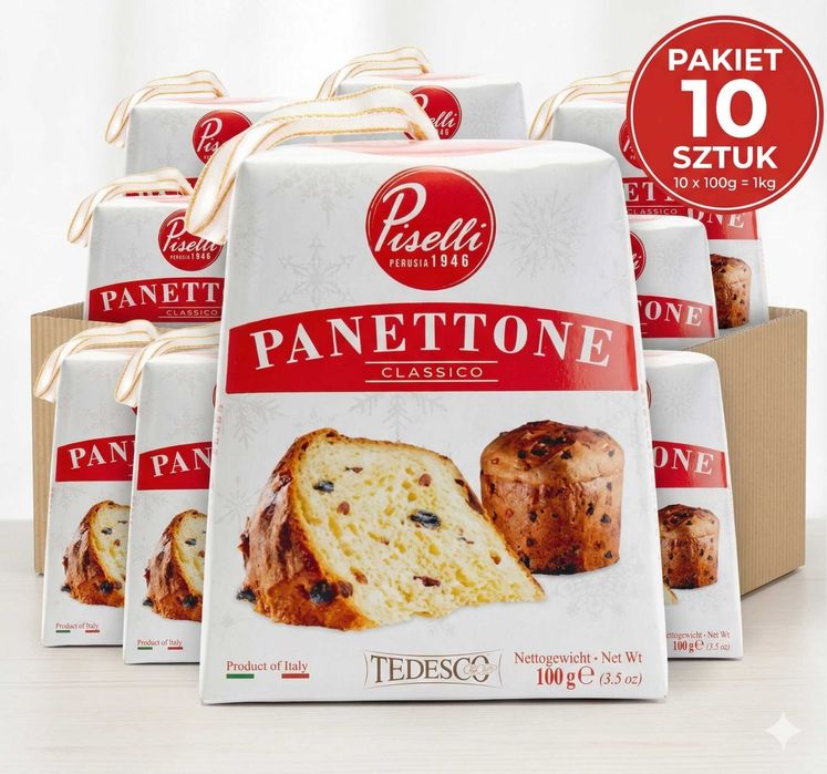 Włoskie panettone Piselli - zestaw 10 sztuk