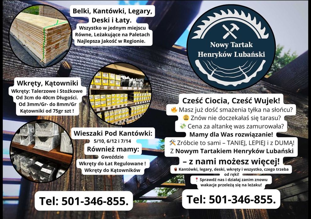 Kantówki Belki Legary 7/14 70x140 5m 6m Wkręty Skład Drewna Tartak