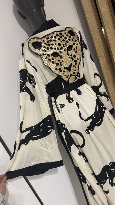 Szlafrok plażowy kimono narzutka z tygrysem