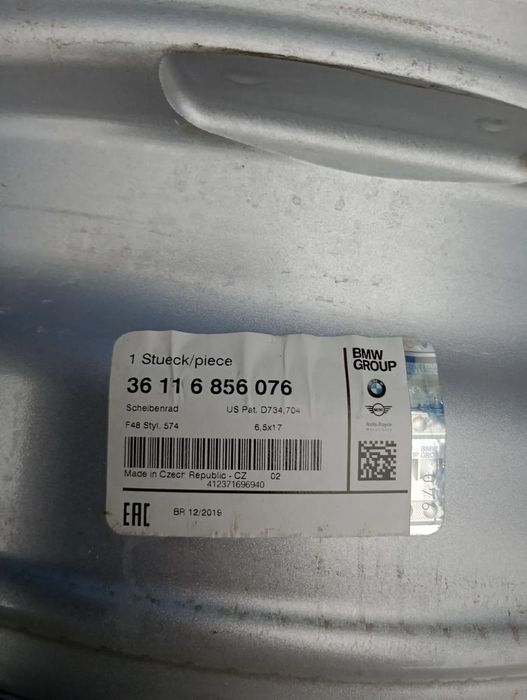 Felgi Aluminiowe BMW 5x112 R17 et39 6,5j seria 1 seria 2 x2 3 TPMS