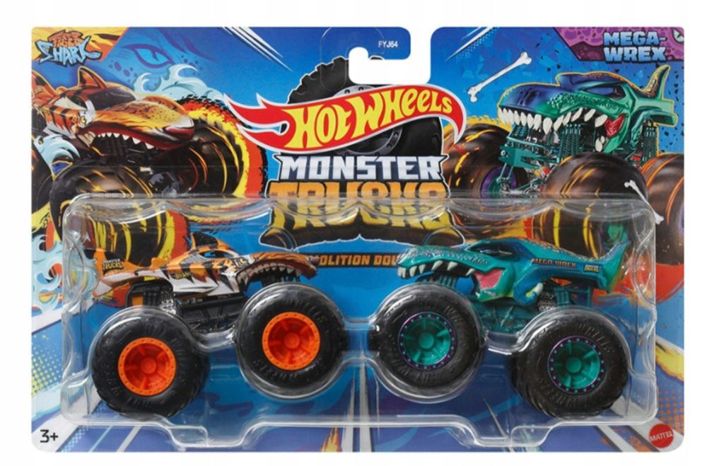 HOT WHEELS Monster Trucks Demolotion Doubels TIGER SHARK vs MEGA WREX