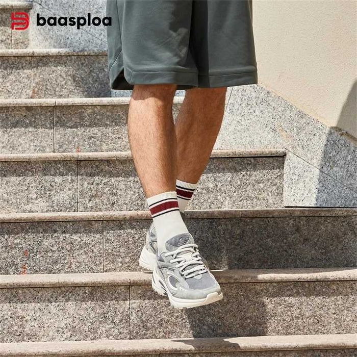 Новые кожаные кроссовки Baasploa для занятий спортом и прогулок.