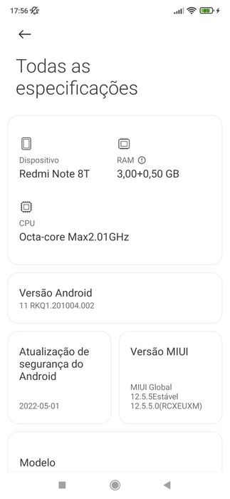 Smartphone / Telemóvel Redmi Note 8T 32GB
