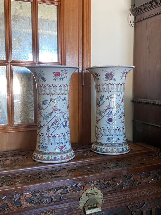 Vasos Jarras Porcelana Chinesa Séc XVIII 46 centímetros