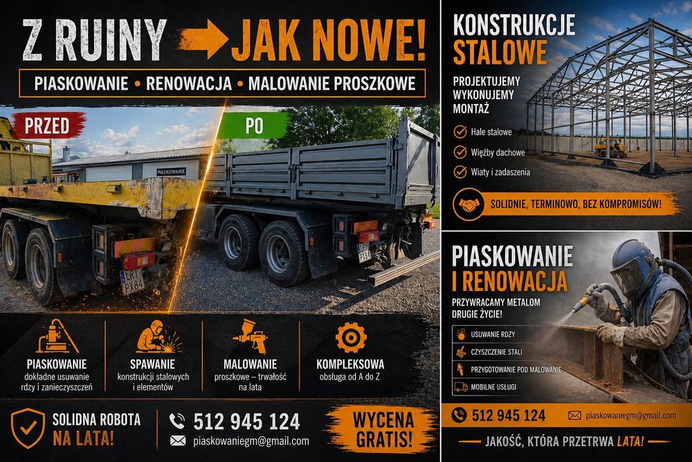 Spawanie, piaskowanie