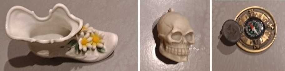 Zestaw 3 figurek Kompas czaszka bucik
