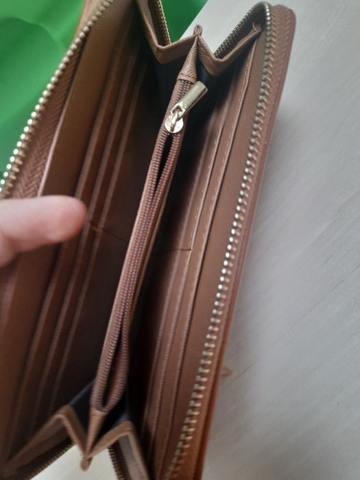 Portwel brązowy pozłacany suwak