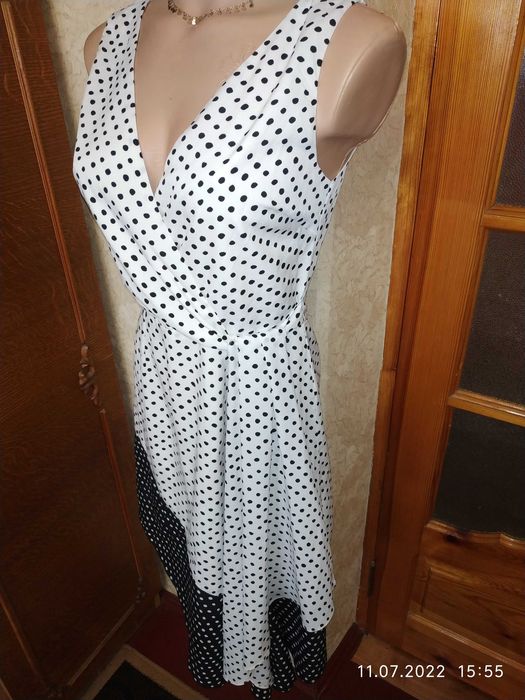 Шифонова чорно-біла сукня Lavish Alice UK10_44р для подружок нареченої