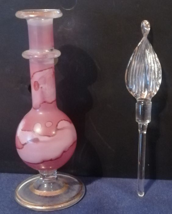 Frasco de perfume Egípcio - vidro soprado (antigo anos 40/50)