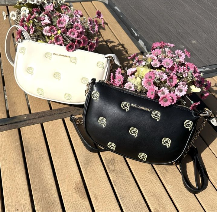 Сумка жіноча Karl Lagerfeld чорна біла нова