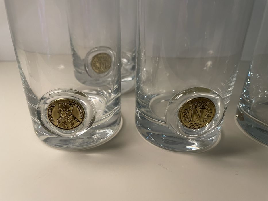 Conjunto de 4 Copos em Cristal – Medalhão Napoleão