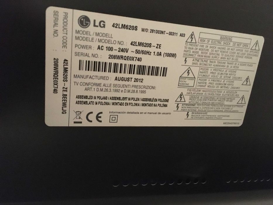 TELEWIZOR LG 42lm620 led 42 cale