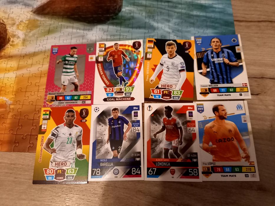 Karty match Attax, adrenalyn, word cup qatar