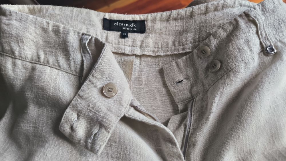 100% szerokie, lniane spodnie claire.dk, r. M