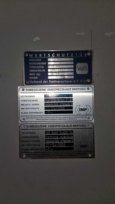 Drzwi skarbcowe Wertheim - pancerne - sejf - skarbiec