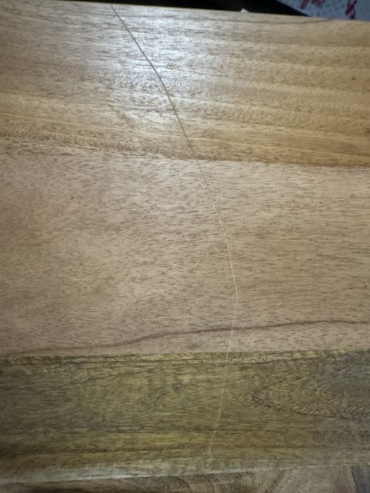 Blat biurka, z wycięciem, 90x60x2,5 cm, surowe drewno mango