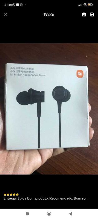 Fones de Ouvido com Fio Xiaomi 3.5mm - Original
