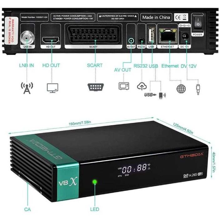 GTMedia V8X Satellite Receiver, Brand New63825551779969121