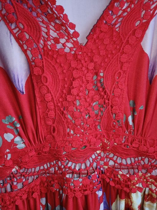 Nowa sukienka Styl Boho w kwiaty z koronką  R.40/42