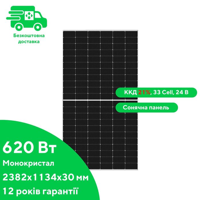 Сонячна панель Longi Solar LR8-66HGD-620M, BIFICIAL