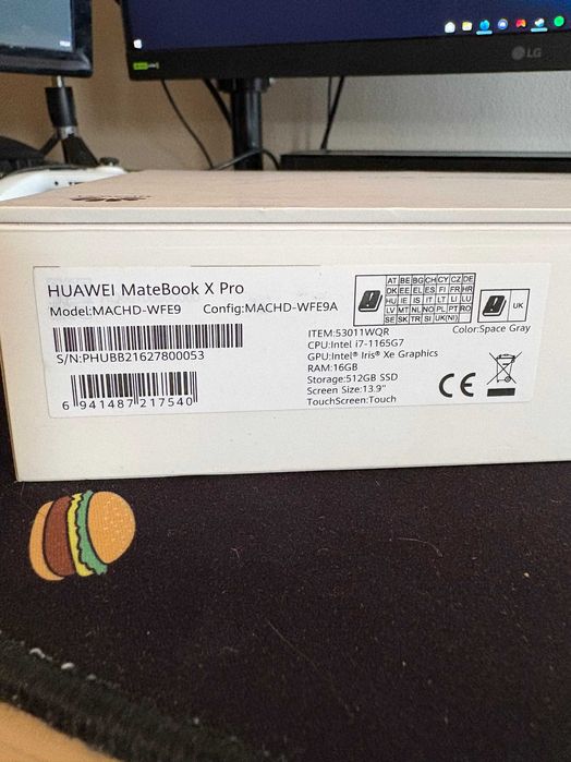 Huawei MateBook X Pro i7 11gen 16GB SSD 512 Stan Bardzo Dobry
