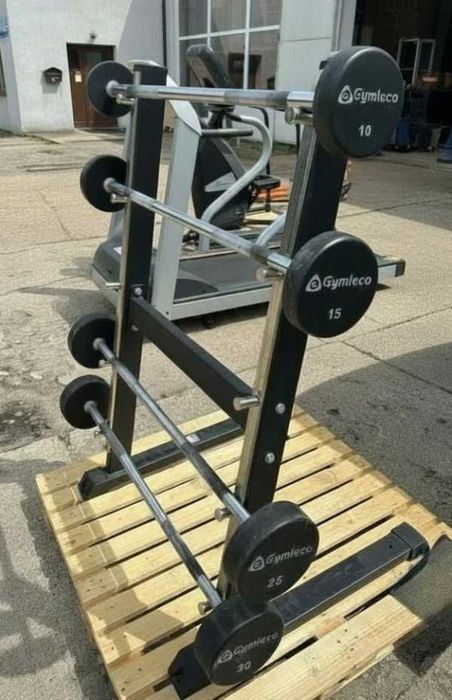 Używany zestaw sztang stałych+ stojak, Gymleco