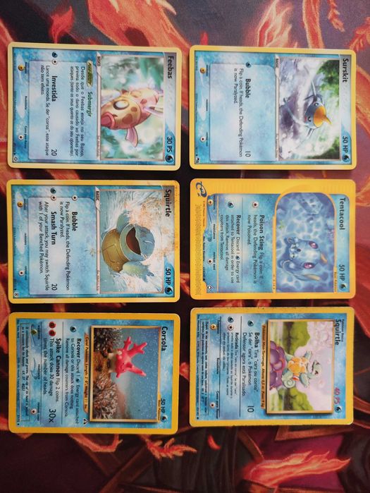 12 pokémons, 10 energias de água