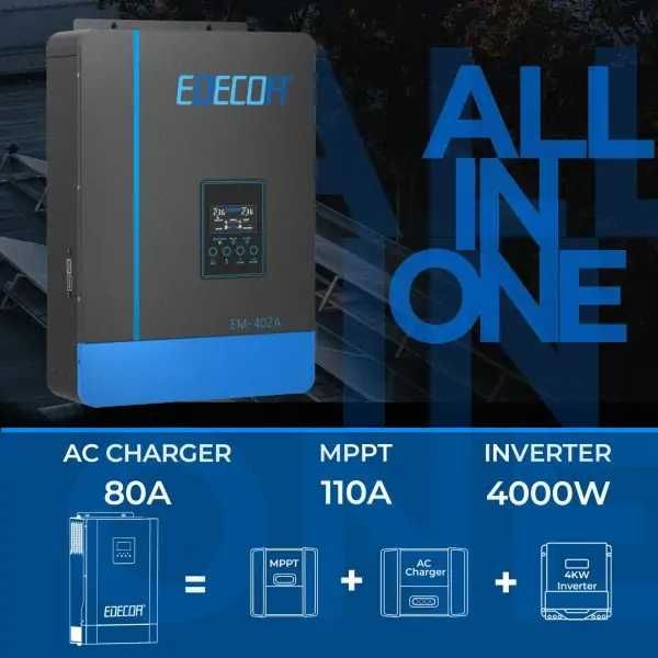 Inversor Solar Híbrido EDECOA 4000w 24v-220v