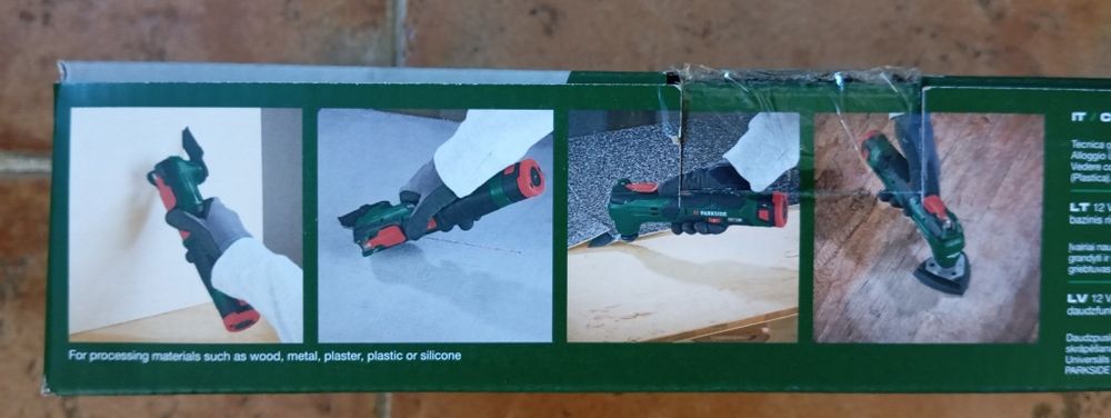 Conjunto ferramenta multiusos com bateria 12V Parkside