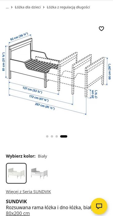łóżko / rama SUNDVIK