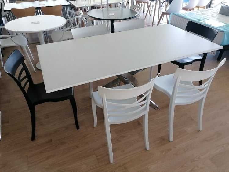 Mesa 180x90 cromado/ branca