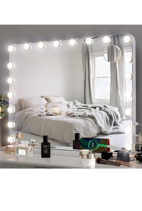 MAMIZO Lustro Hollywood 80x60 LED 20 żarówek USB 3 kolory Białe