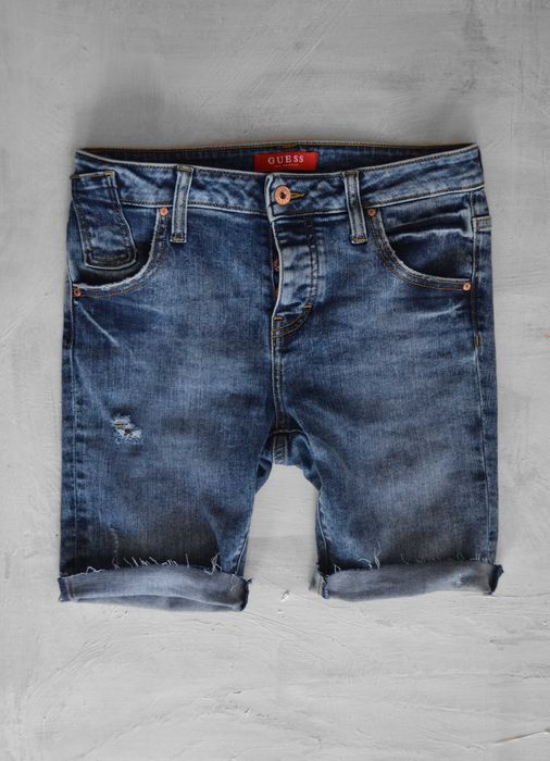jeansowe bermudy Guess szorty z wysokim stanem S/M