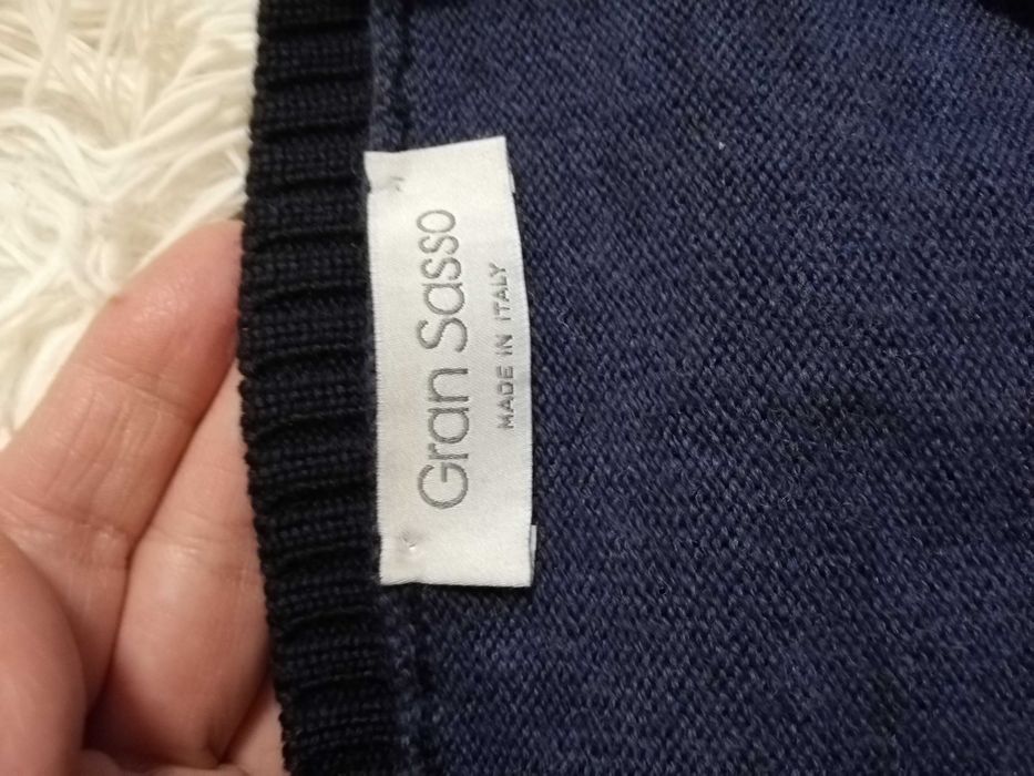 sweter Gran Sasso 100% wełna L 40 XL 42 virgin wool Made in Italy