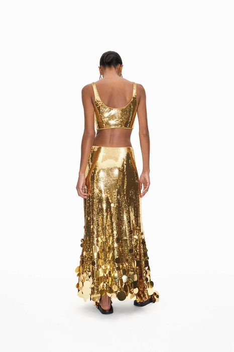 Rabanne H&M top cekinowy złoty elegancki  R. L