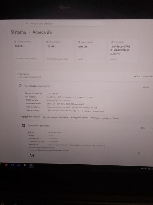Portátil Dell i5 latitude E5450