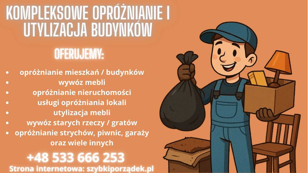 Wynoszenie mebli | Opróżnianie mieszkań i piwnic | BUS Szybko i tanio!