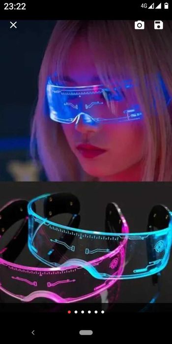 Мерцающие светодиодные космические футуристические очки для вечеринки