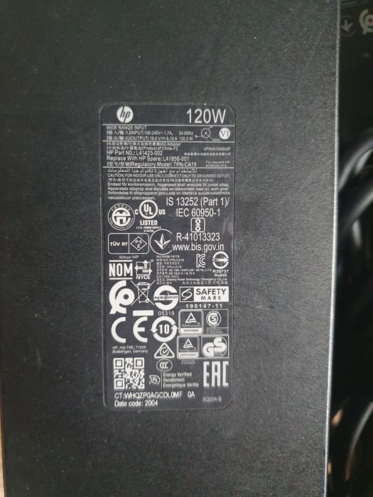 Блок питания живлення зарядка зарядное HP 120w blue pin 19.5v/6.15a